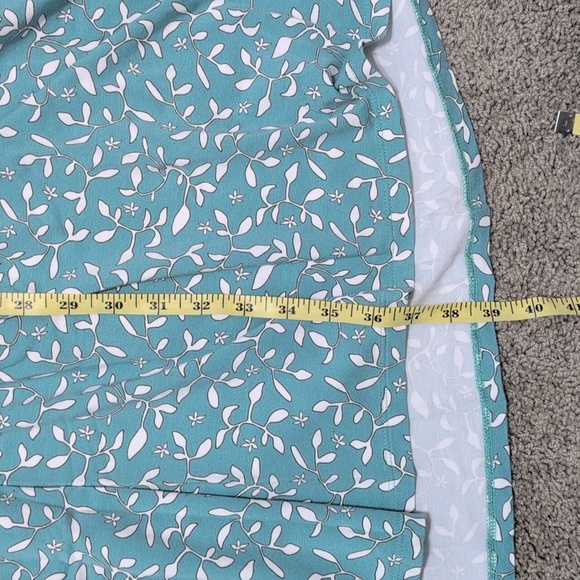 Lands End Faux Wrap Dress Modal Sage Teal White Leaf Floral Twist Summer Size 1X - Picture 12 of 12